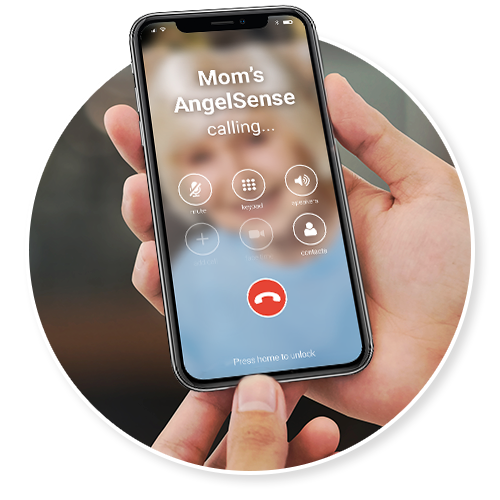 Phone showing an incoming AngelSense call